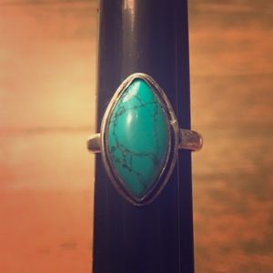 Turquoise Ring / Sterling Silver / Size 8.5